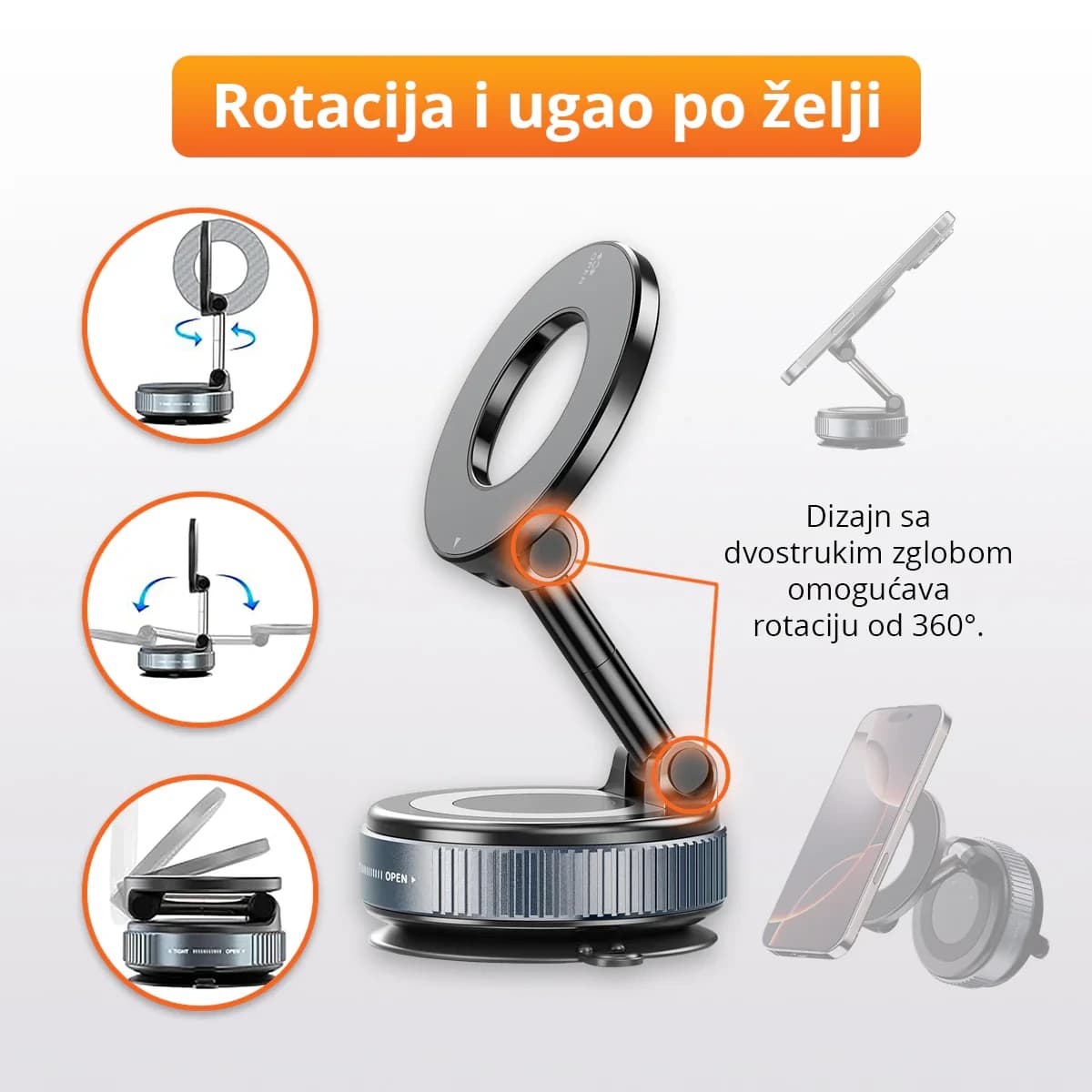 Vakuumski držač za telefon 4