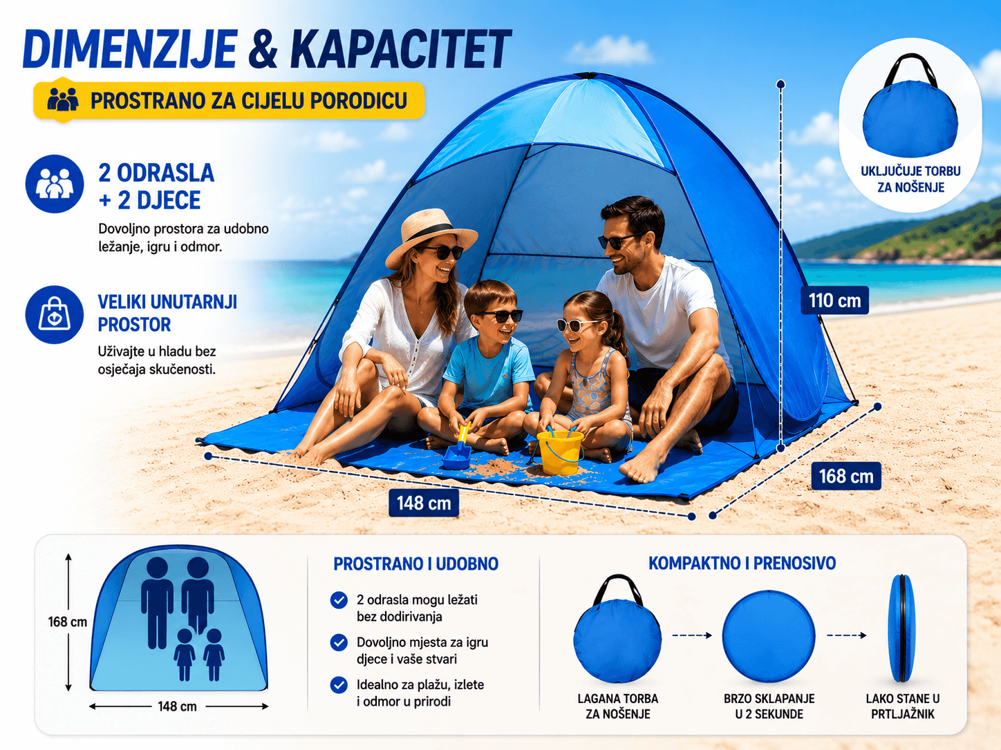 Porodični Šator Za Plažu 4