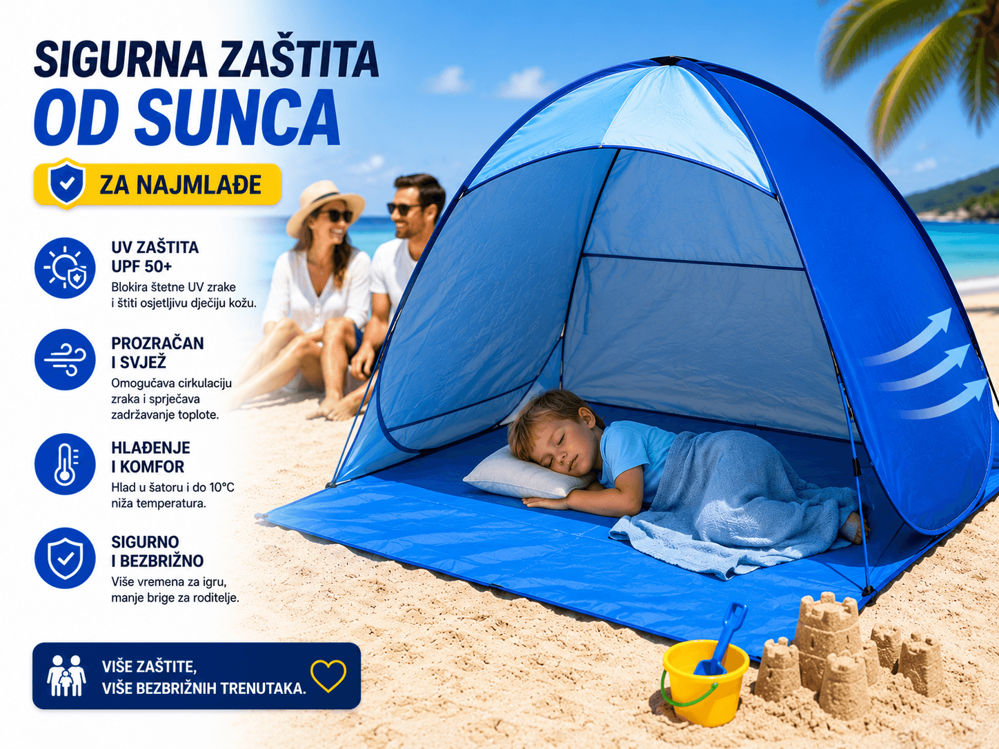 Porodični Šator Za Plažu 3